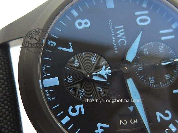 MIROTIME 0706 Pilot Chrono IW388003 Real Ceramic V6F 1:1 Best Edition On Black Nylon Strap A StreetReady 7284